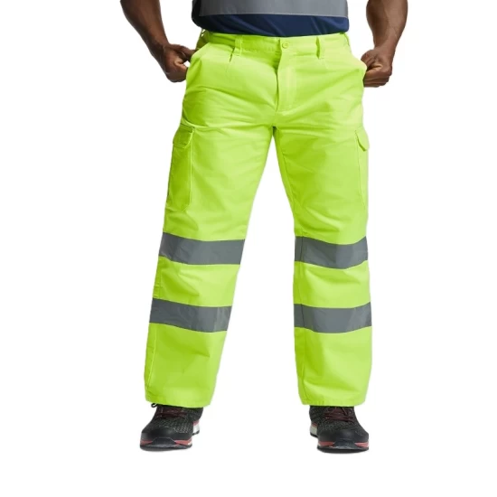 Pantaloni HiVis dungi reflectorizante, tercot 235 g/mp, galben Pantaloni HiVis dungi reflectorizante, tercot 235 g/mp, galben