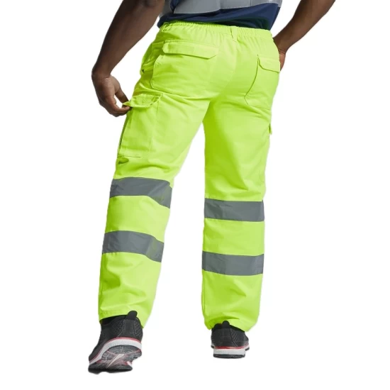 Pantaloni HiVis dungi reflectorizante, tercot 235 g/mp, galben Pantaloni HiVis dungi reflectorizante, tercot 235 g/mp, galben