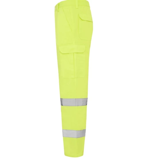 Pantaloni HiVis dungi reflectorizante, tercot 235 g/mp, galben Pantaloni HiVis dungi reflectorizante, tercot 235 g/mp, galben