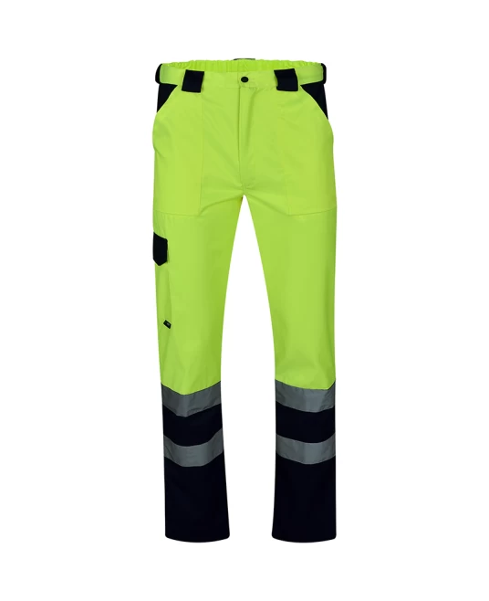 Pantaloni HiVis tercot 250 g/mp, galben negru Pantaloni HiVis tercot 250 g/mp, galben negru
