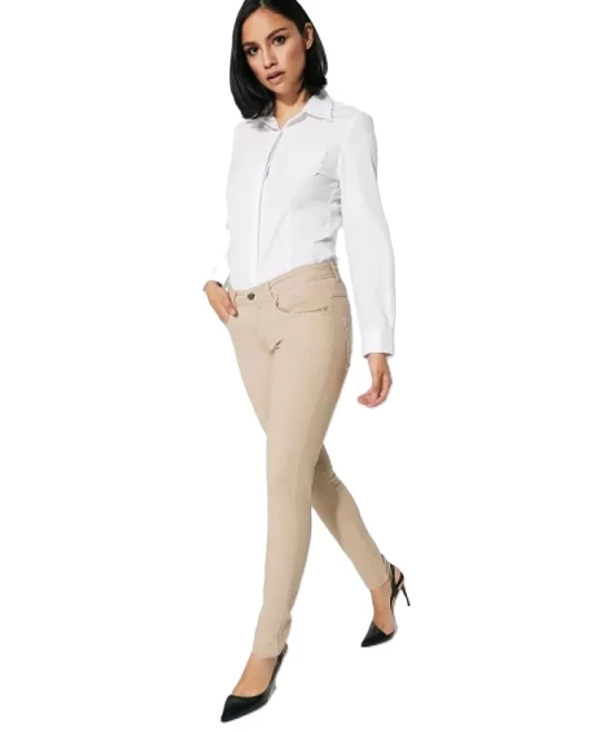 Pantaloni stretch femei, bumbac 280g/m2, bej Pantaloni stretch femei, bumbac 280g/m2, bej