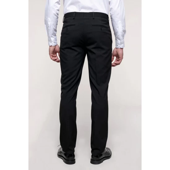 Pantaloni eleganti slimfit, cu vascoza si elastan, Bleumarin