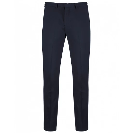 Pantaloni eleganti slimfit, cu vascoza si elastan, Bleumarin