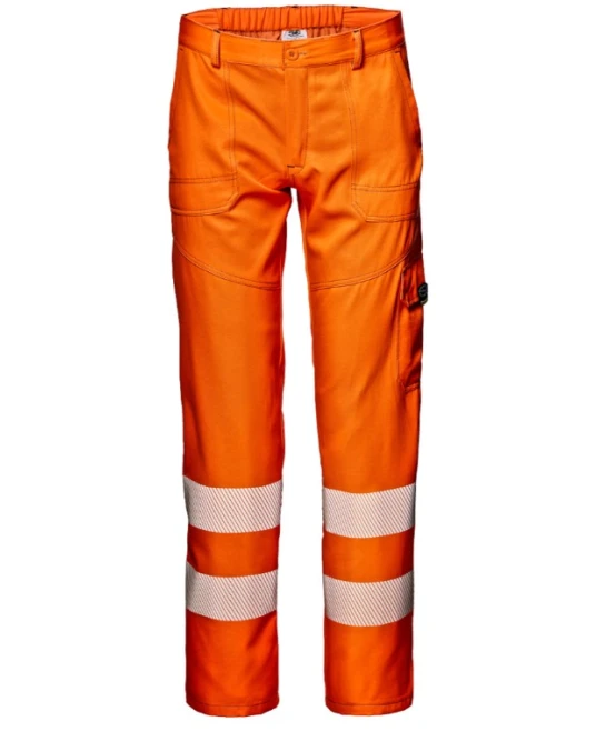 Pantaloni subtiri HiVis 55% bumbac, 200g/m2, portocaliu