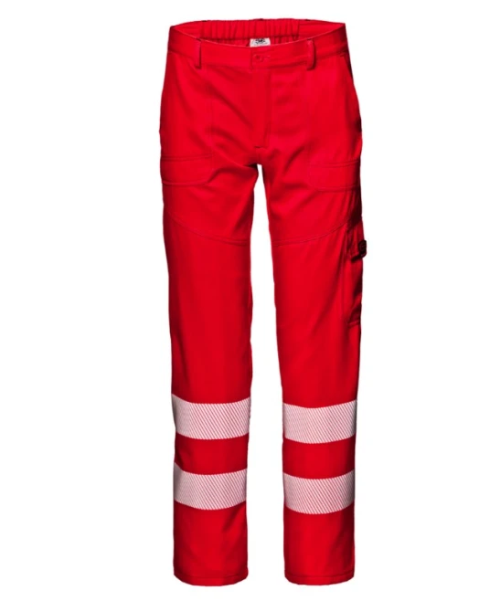 Pantaloni subtiri HiVis 55% bumbac, 200g/m2, rosu