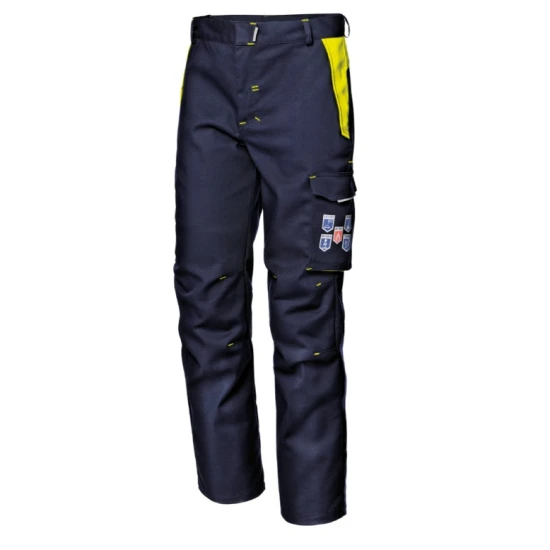 Pantaloni stretch antistatici si ignifugi, arc electric, bleumarin-galben