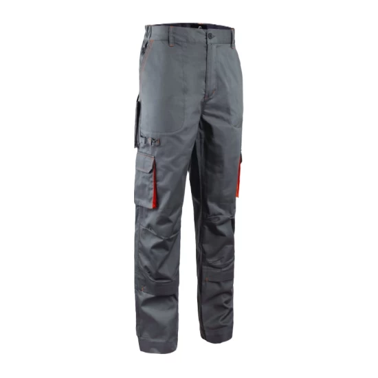 Pantaloni de lucru, tercot, 245 g/mp, gri-portocaliu Pantaloni de lucru, tercot, 245 g/mp, gri-portocaliu