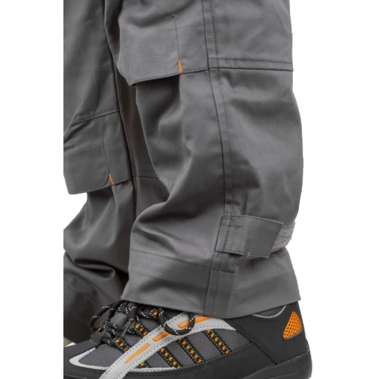 Pantaloni de lucru, tercot, 245 g/mp, gri-portocaliu Pantaloni de lucru, tercot, 245 g/mp, gri-portocaliu