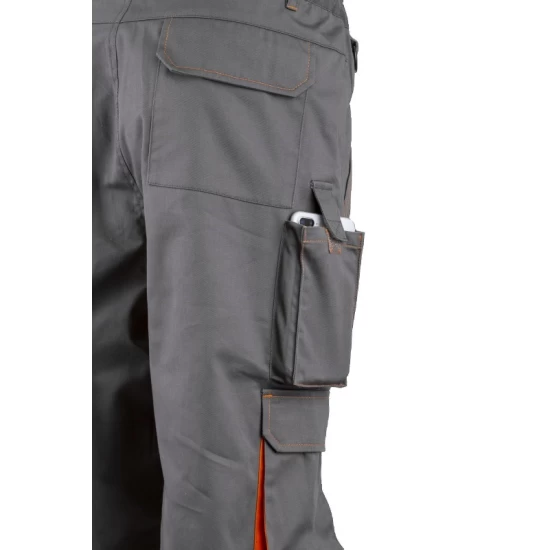 Pantaloni de lucru, tercot, 245 g/mp, gri-portocaliu Pantaloni de lucru, tercot, 245 g/mp, gri-portocaliu