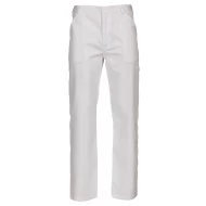 Pantaloni de lucru Pluto, tercot subtire alb, 195g/m2
