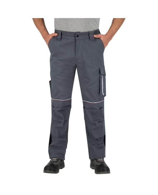 Pantaloni de lucru  bumbac de calitate Raptors, 260g/m2, gri rosu Pantaloni de lucru  bumbac de calitate Raptors, 260g/m2, gri rosu