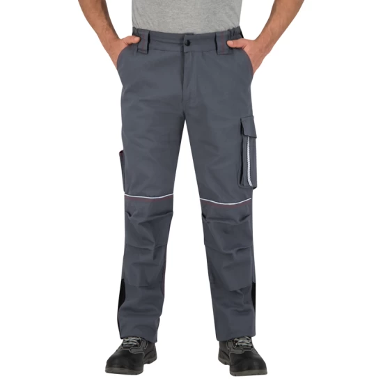 Pantaloni de lucru bumbac de calitate Raptors, 260g/m2, gri rosu Pantaloni de lucru bumbac de calitate Raptors, 260g/m2, gri rosu