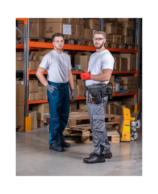 Pantaloni de lucru  bumbac de calitate Raptors, 260g/m2, gri rosu Pantaloni de lucru  bumbac de calitate Raptors, 260g/m2, gri rosu