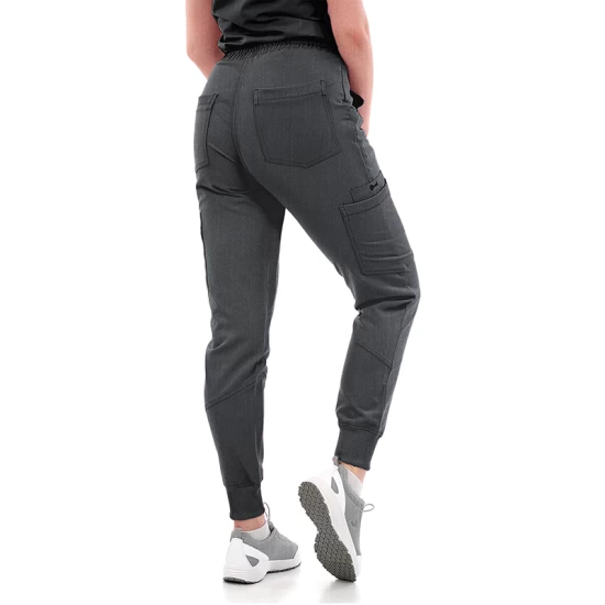 Pantaloni de lucru unisex foarte comozi, vascoza si elastan, gri inchis Pantaloni de lucru unisex foarte comozi, vascoza si elastan, gri inchis