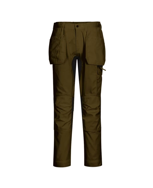 Pantaloni Stretch Holster WX2, tercot 245g/m2, Verde masliniu