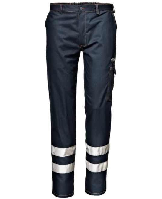 Pantaloni de lucru Simbol benzi reflectorizante, bumbac 270g/m2, bleumarin