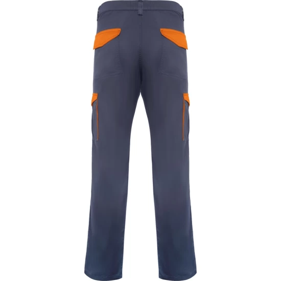 Pantaloni de lucru elastan cargo, tercot 250g/m2,  gri inchis-portocaliu