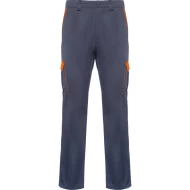 Pantaloni de lucru stretch cargo, tercot 250g/m2, gri inchis-portocaliu