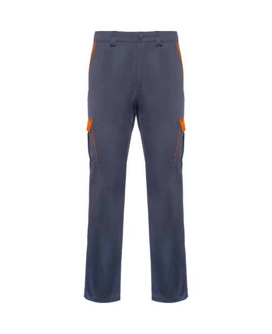 Pantaloni de lucru stretch cargo, tercot 250g/m2, gri inchis-portocaliu Pantaloni de lucru stretch cargo, tercot 250g/m2, gri inchis-portocaliu