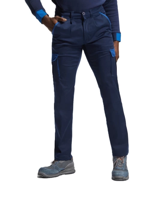 Pantaloni de lucru stretch cargo, tercot 250g/m2, bleumarin-albastru Pantaloni de lucru stretch cargo, tercot 250g/m2, bleumarin-albastru