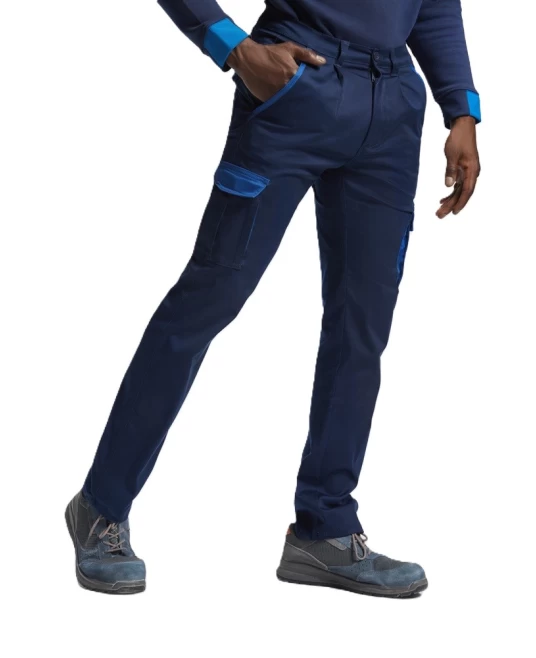 Pantaloni de lucru stretch cargo, tercot 250g/m2, bleumarin-albastru Pantaloni de lucru stretch cargo, tercot 250g/m2, bleumarin-albastru