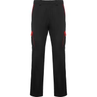 Pantaloni de lucru stretch cargo, tercot 250g/m2, negru-rosu