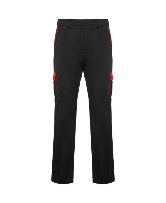 Pantaloni de lucru stretch cargo, tercot 250g/m2, negru-rosu Pantaloni de lucru stretch cargo, tercot 250g/m2, negru-rosu