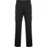Pantaloni de lucru stretch cargo, tercot 250g/m2, negru-rosu