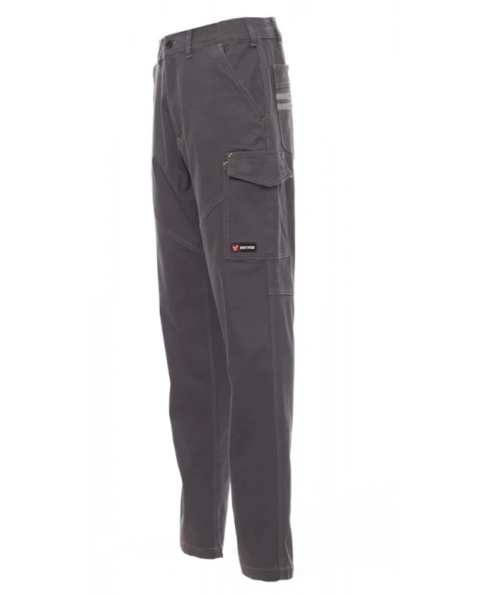 Pantaloni Worker stretch cusaturi triple, bumbac elastan 300g/m2, Gri inchis