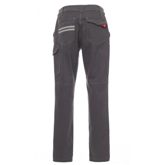 Pantaloni Worker stretch cusaturi triple, bumbac elastan 300g/m2, Gri inchis