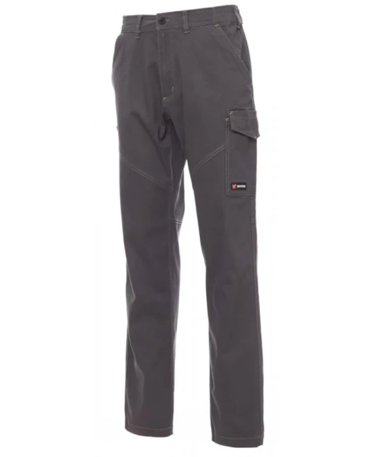 Pantaloni Worker stretch cusaturi triple, bumbac elastan 300g/m2, Gri inchis