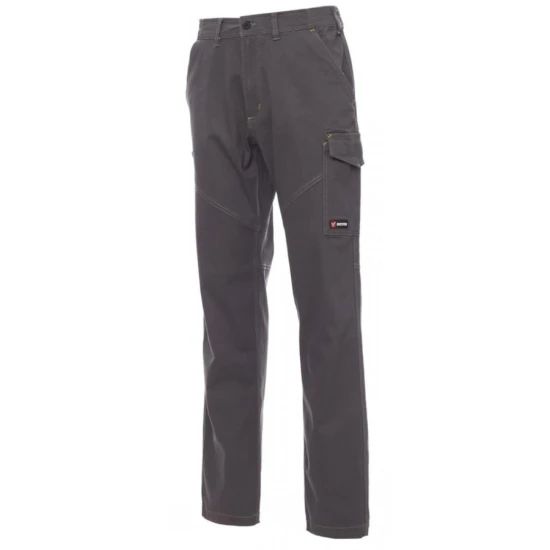 Pantaloni Worker stretch cusaturi triple, bumbac elastan 300g/m2, Gri inchis
