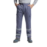 Pantaloni de lucru cu dungi reflectorizante Daily Gri inchis