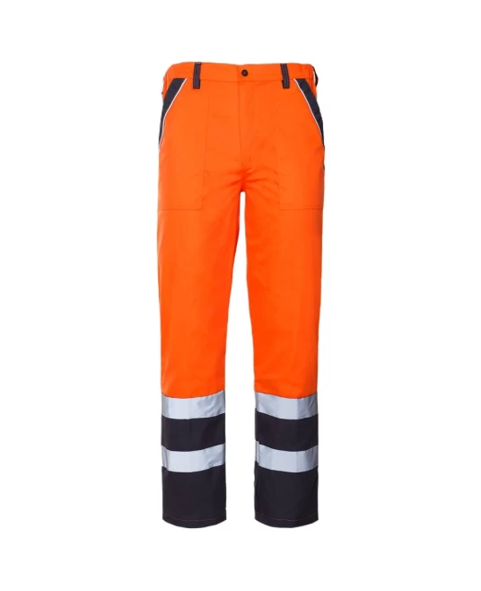 Pantaloni HiVis dungi reflectorizante Colins,tercot 240g/m2, portocaliu neon Pantaloni HiVis dungi reflectorizante Colins,tercot 240g/m2, portocaliu neon
