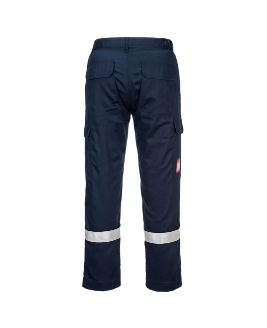 Pantaloni subtiri antistatici si ignifugi cu benzi reflectorizante, bleumarin