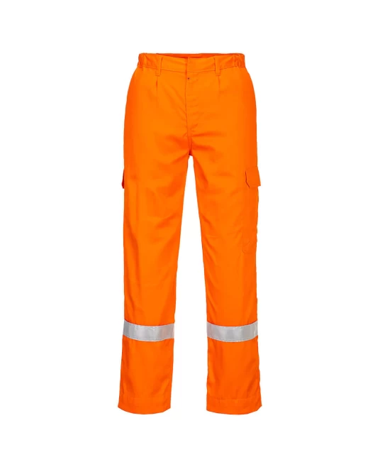Pantaloni subtiri antistatici si ignifugi cu benzi reflectorizante, Portocaliu