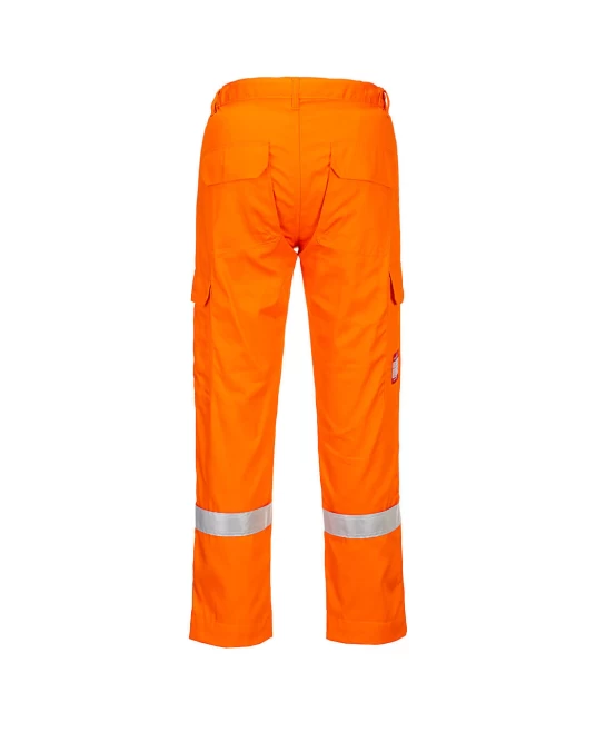 Pantaloni subtiri antistatici si ignifugi cu benzi reflectorizante, Portocaliu