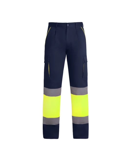 Pantaloni vatuiti HiVis cu dungi reflectorizante, bleumarin-galben Pantaloni vatuiti HiVis cu dungi reflectorizante, bleumarin-galben