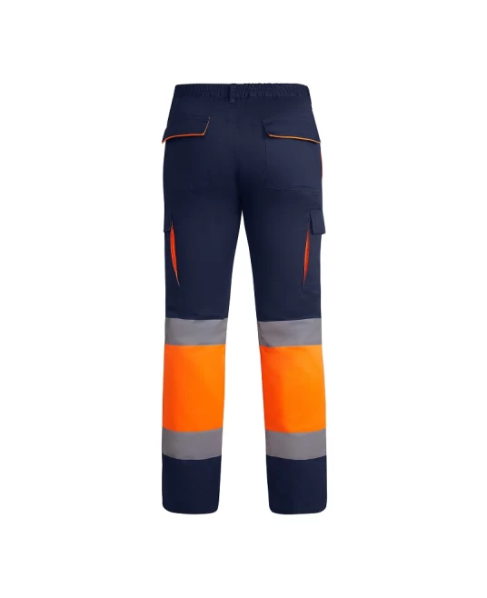 Pantaloni vatuiti HiVis cu dungi reflectorizante, bleumarin-portocaliu Pantaloni vatuiti HiVis cu dungi reflectorizante, bleumarin-portocaliu