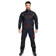 Pantaloni de lucru tercot Kastor stretch, 250g/m2, negru/portocaliu Pantaloni de lucru tercot Kastor stretch, 250g/m2, negru/portocaliu