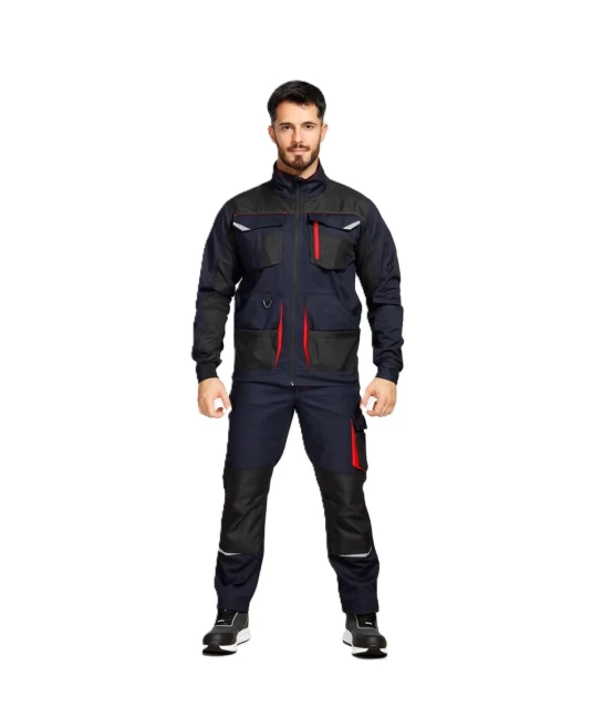 Pantaloni de lucru tercot Kastor stretch, 250g/m2, negru/portocaliu Pantaloni de lucru tercot Kastor stretch, 250g/m2, negru/portocaliu