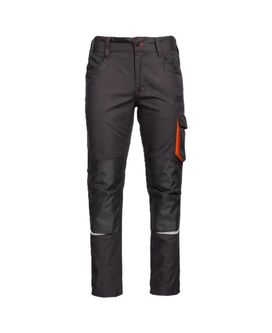 Pantaloni de lucru tercot Kastor stretch, 250g/m2, negru/portocaliu Pantaloni de lucru tercot Kastor stretch, 250g/m2, negru/portocaliu