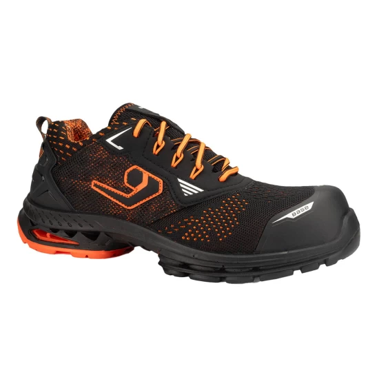 Pantofi de protectie S1PS ESD cu bombeu si lamela nemetalice, negru cu portocaliu