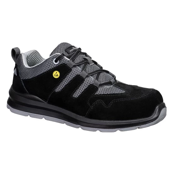 Pantofi de protectie usori si respirabili, bombeu compozit, S1 ESD SR FO, Negru/Gri Pantofi de protectie usori si respirabili, bombeu compozit, S1 ESD SR FO, Negru/Gri