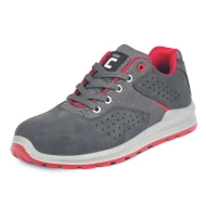 Pantofi de protectie S1 usori si comozi, bombeu metalic, gri-rosu Pantofi de protectie S1 usori si comozi, bombeu metalic, gri-rosu