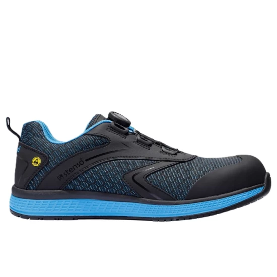 Pantofi de protectie S1PS ESD cu sistem de inchidere boa, Negru-albastru Pantofi de protectie S1PS ESD cu sistem de inchidere boa, Negru-albastru