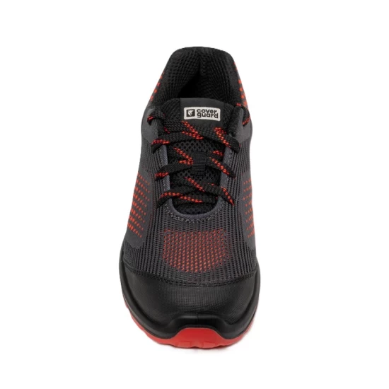 Pantofi de protectie S1P SR FO, bombeu metalic, lamela antiperforare, rosu-gri