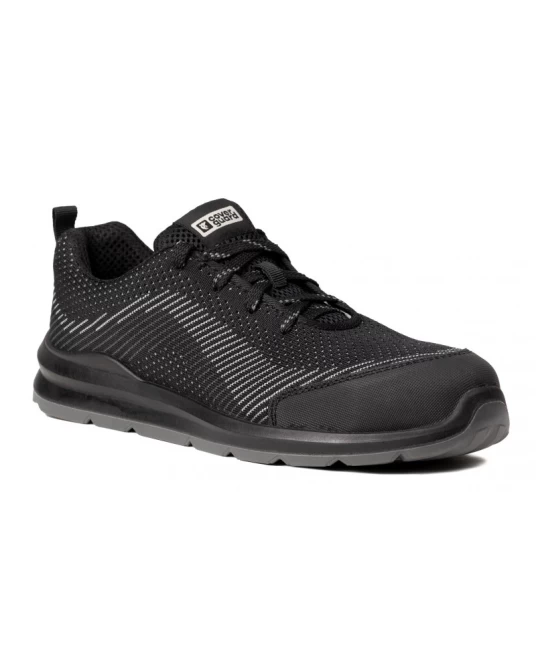 Pantofi de protectie S1P SR FO, bombeu metalic, lamela antiperforare, negru-gri Pantofi de protectie S1P SR FO, bombeu metalic, lamela antiperforare, negru-gri