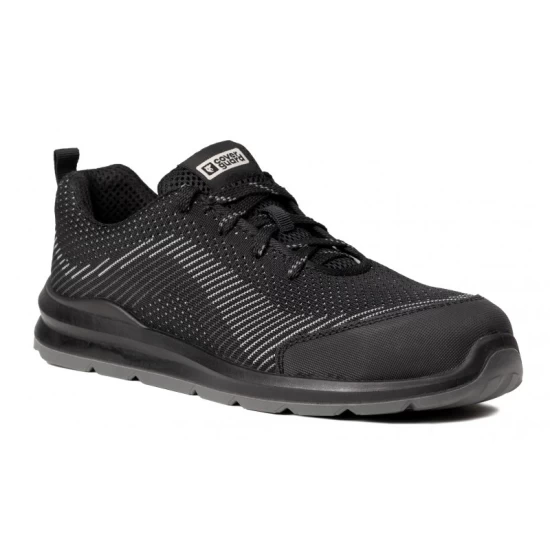 Pantofi de protectie S1P SR FO, bombeu metalic, lamela antiperforare, negru-gri