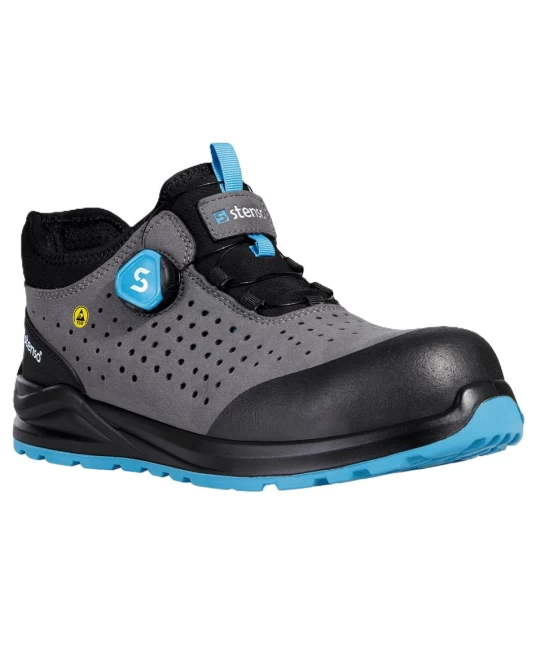 Pantofi de protectie sport S1PS ESD Jeti, inchidere cu rozeta, culoare gri-albastru Pantofi de protectie sport S1PS ESD Jeti, inchidere cu rozeta, culoare gri-albastru